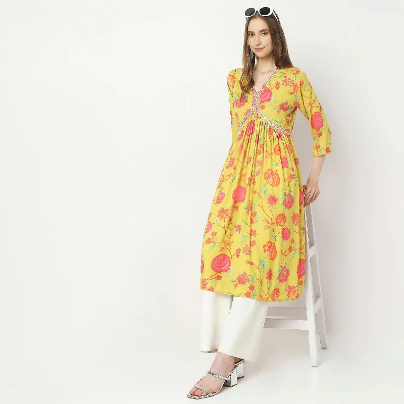 Flare Fit Printed Kurta