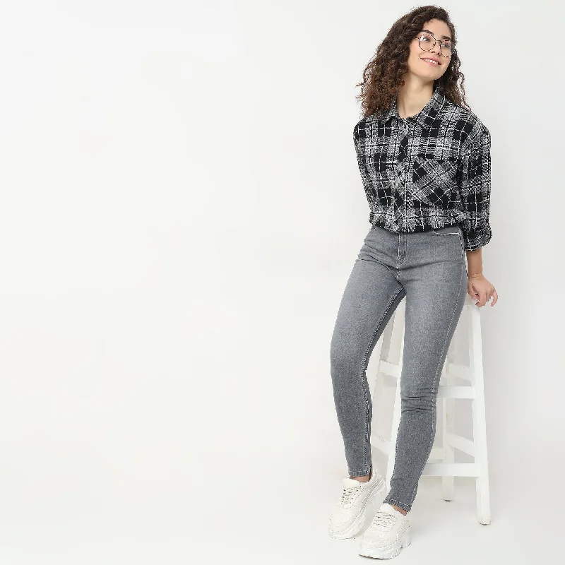 Regular Fit Checkered Top