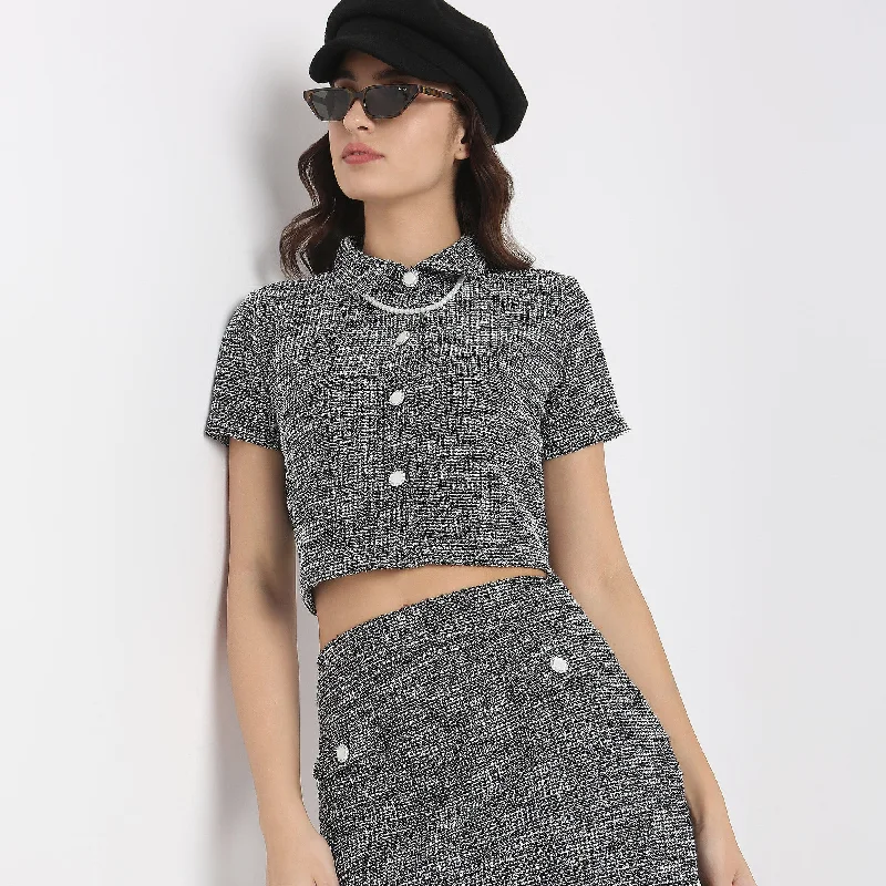 Regular Fit Solid Crop Top