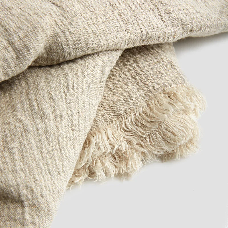 Oatmeal Linen Crinkle Throw