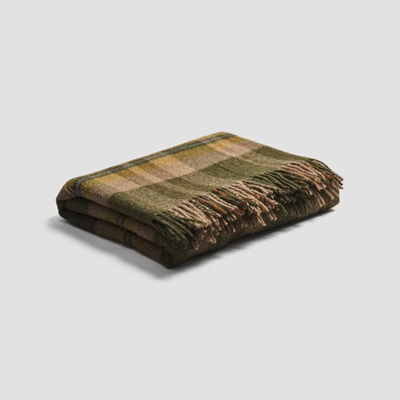 Fern Green Plaid Cabin Wool Blanket