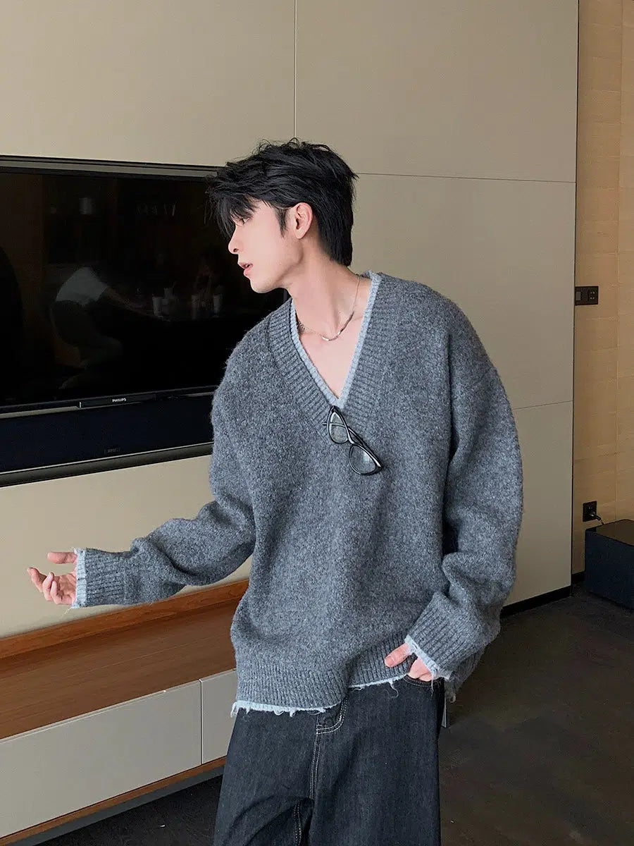 Loose-Fit V-Neck Sweater