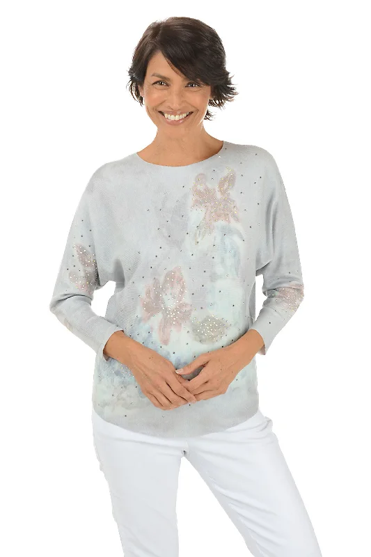 Hazy Jeweled Dolman Sleeve Sweater