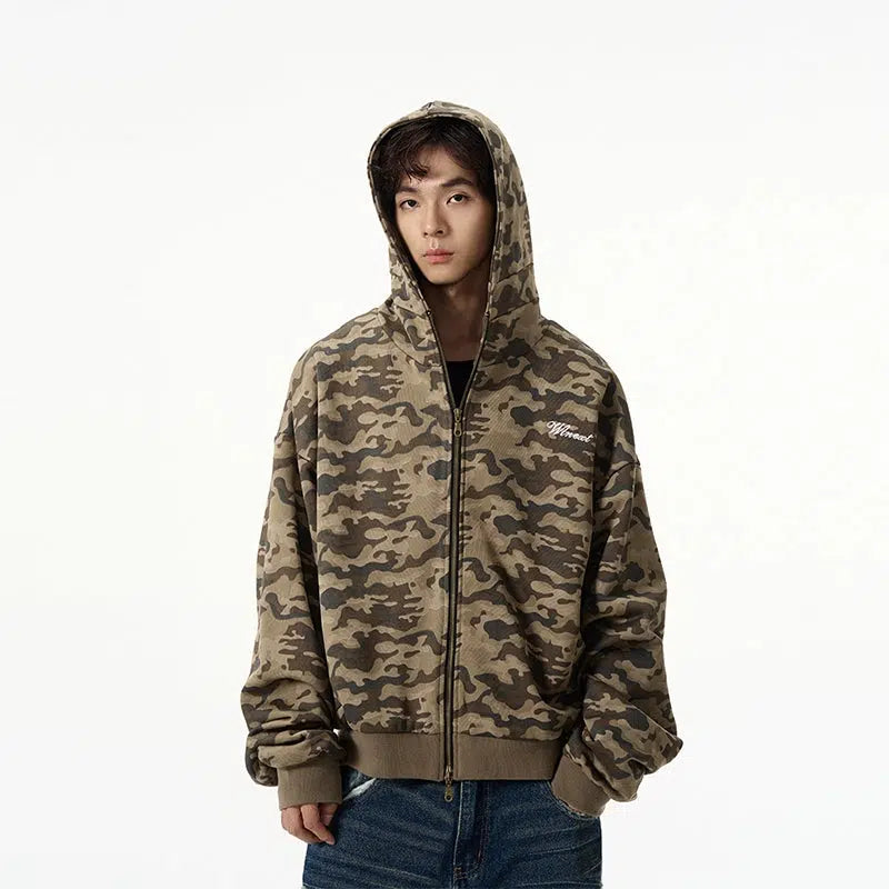 Camouflage Zip-Up Hoodie