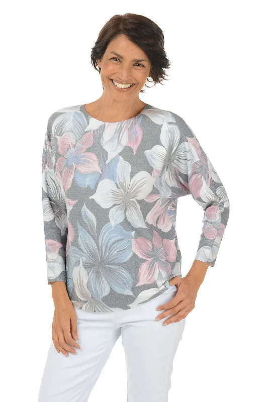 Plumeria 3/4 Dolman Sleeve Sweater