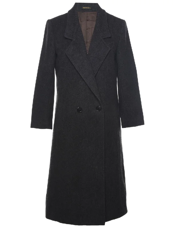 Double Breasted Wool Coat - L