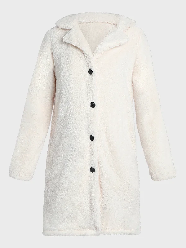 Furry Long Sleeved Plush Coat