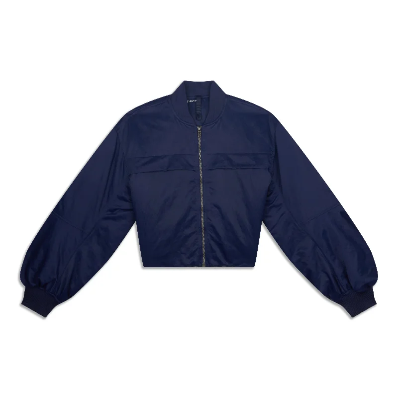 Insulated Ruched Bomber Jacket - Resale