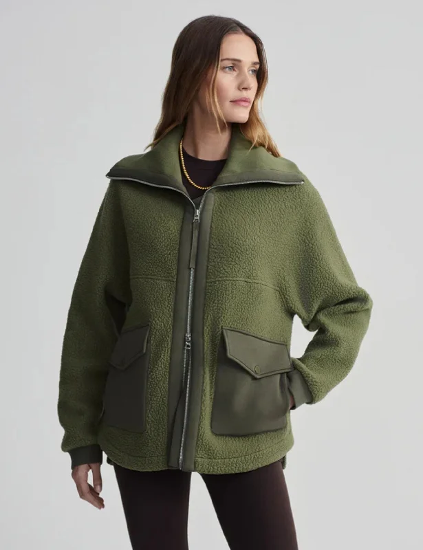 Eleanor Patch Pocket Fleece - Winter Moss