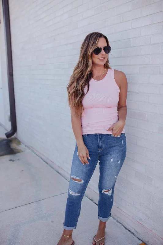 Iris Distressed Stretch Boyfriend Jeans