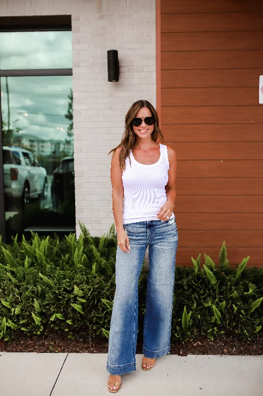 Katrina High Waist Distressed Denim Trousers