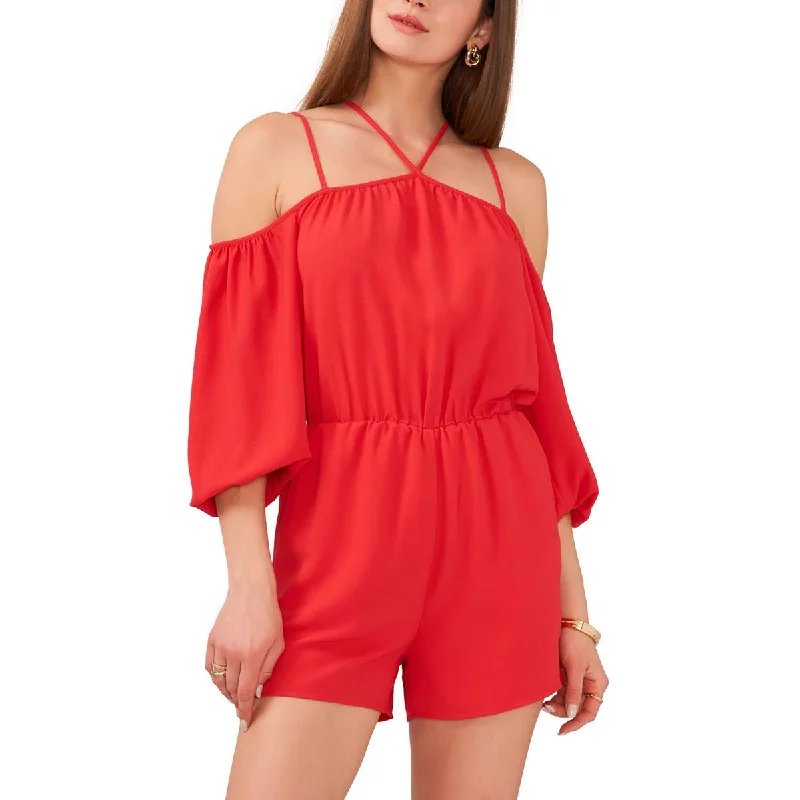 1.State Womens Strappy Cold Shoulder Romper