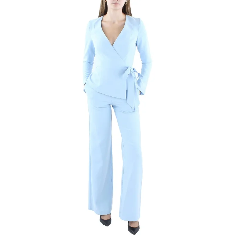 Black Halo Womens 2 PC Long Sleeve Jumpsuit