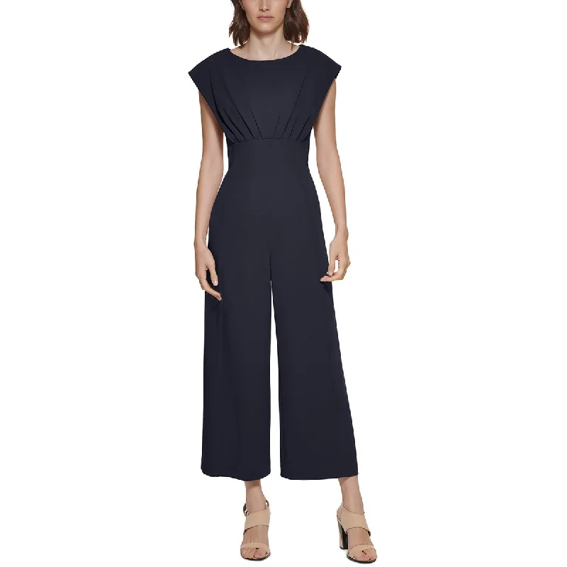 Calvin Klein Womens Cap Sleeve Wide Leg Jumpsuit