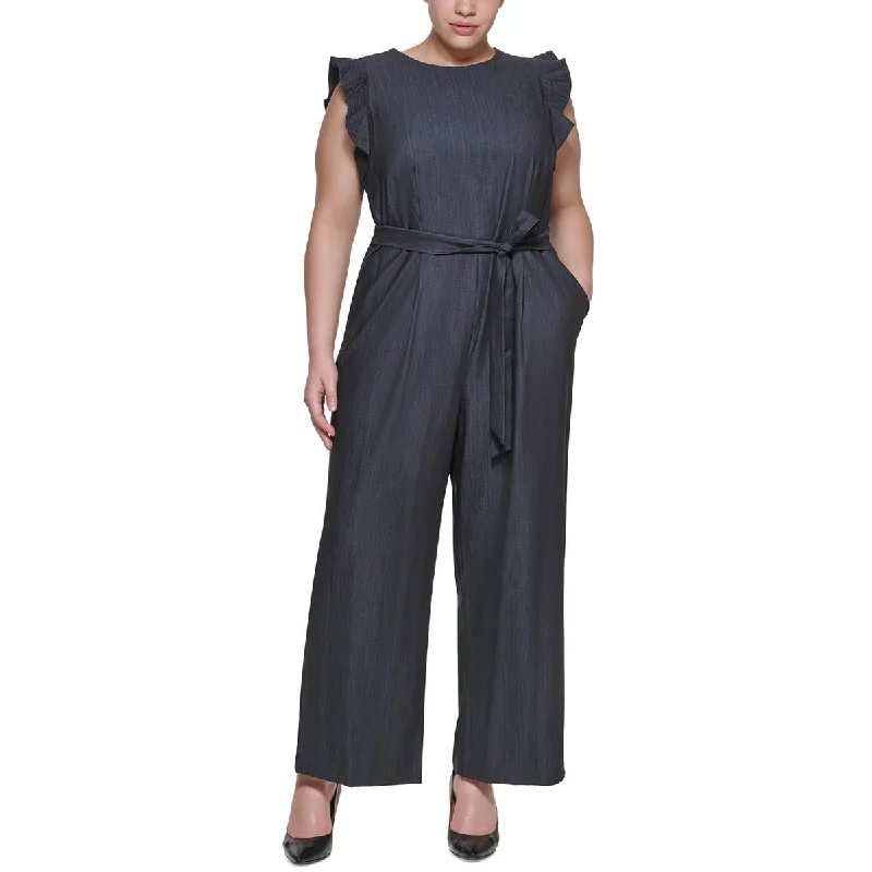 Calvin Klein Womens Plus RUFFLED  Jumpsuit