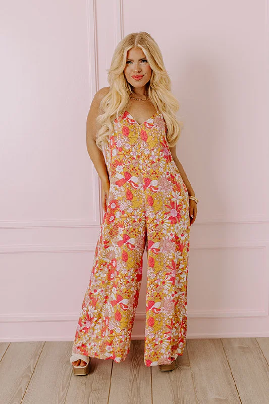 Casually Chic Floral Jumpsuit in Primrose Yellow Curves