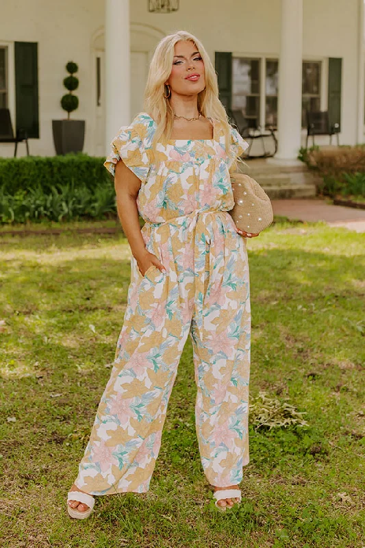 Catalina Island Floral Jumpsuit Curves