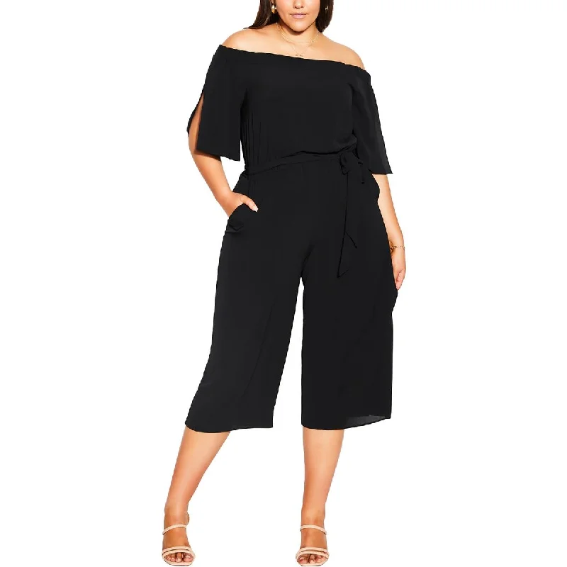 City Chic Womens Plus Crop  Jumpsuit