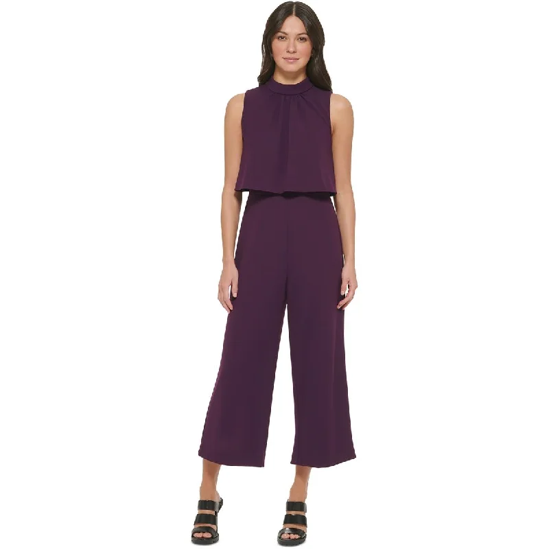 DKNY Womens Drapey Crepe Jumpsuit