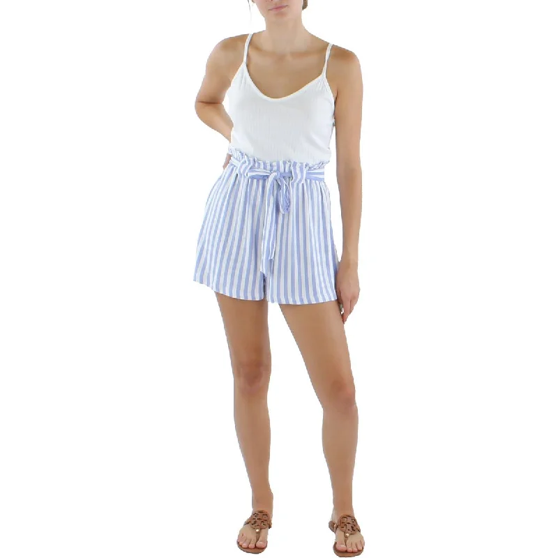 Jolie & Joy by FCT With Love Womens Striped Tie Waist Romper