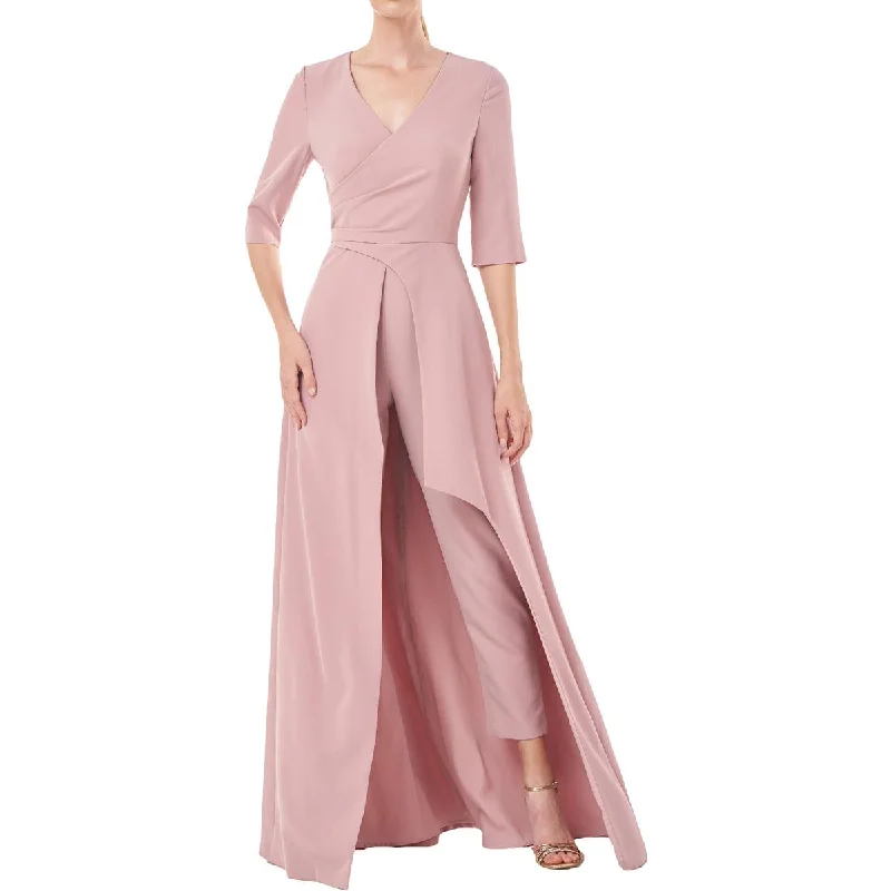 Kay Unger Gina Women's Surplice Walk Thru Jumpsuit with Floor Length Skirt