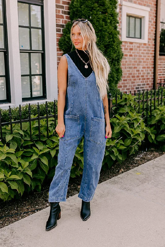 Latte Break Denim Jumpsuit