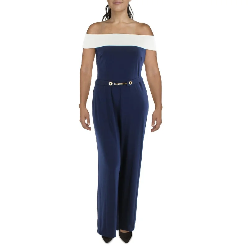 Lauren Ralph Lauren Womens Two Tone Wide Leg Jumpsuit