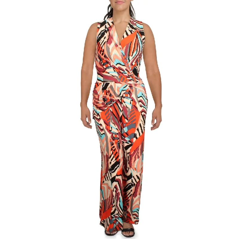 Rachel Rachel Roy Womens Animal Print Wide Leg Jumpsuit