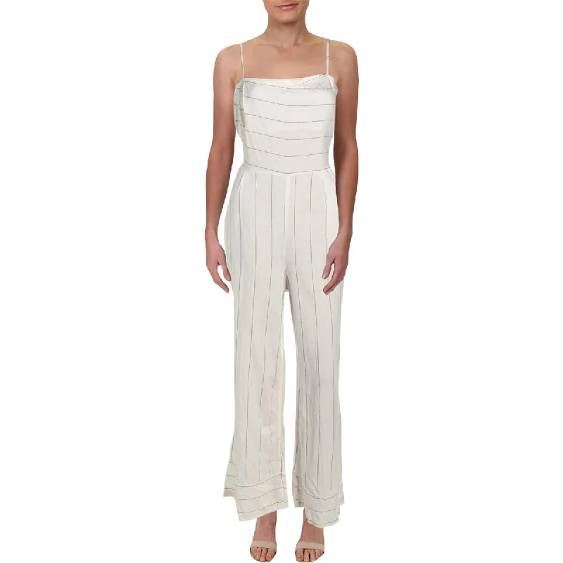 Style Mafia Womens Linen Striped Jumpsuit