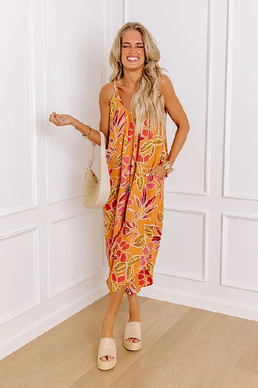 Vacay State Of Mind Jumpsuit in Orange