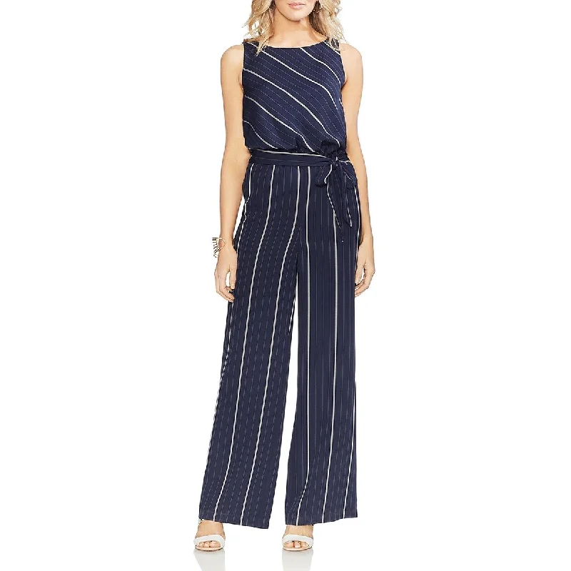 Vince Camuto Womens Striped Sleeveless Jumpsuit