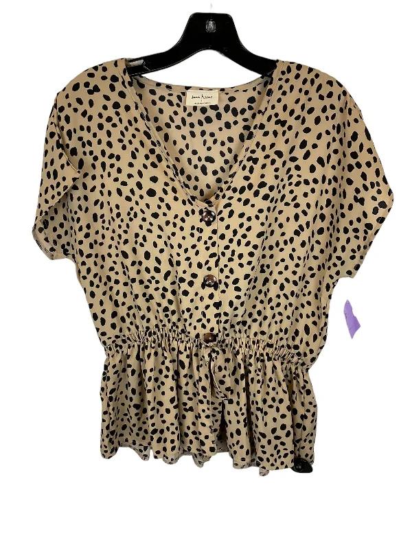 Animal Print Top Short Sleeve Free Kisses, Size L