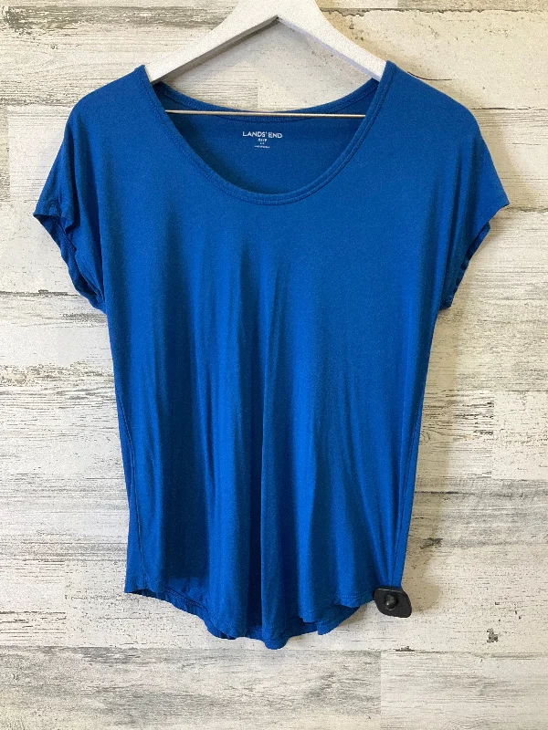 Blue Top Short Sleeve Basic Lands End, Size Xs