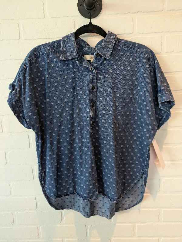 Blue Top Short Sleeve Loft, Size S