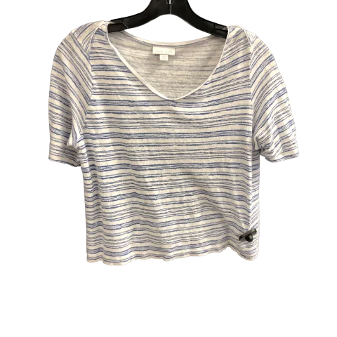 Blue & White Top Short Sleeve J. Jill, Size M