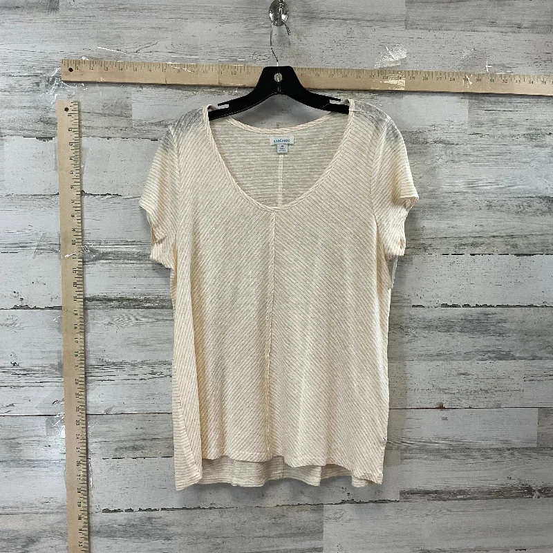 Brown & Cream Top Short Sleeve Sundance, Size M