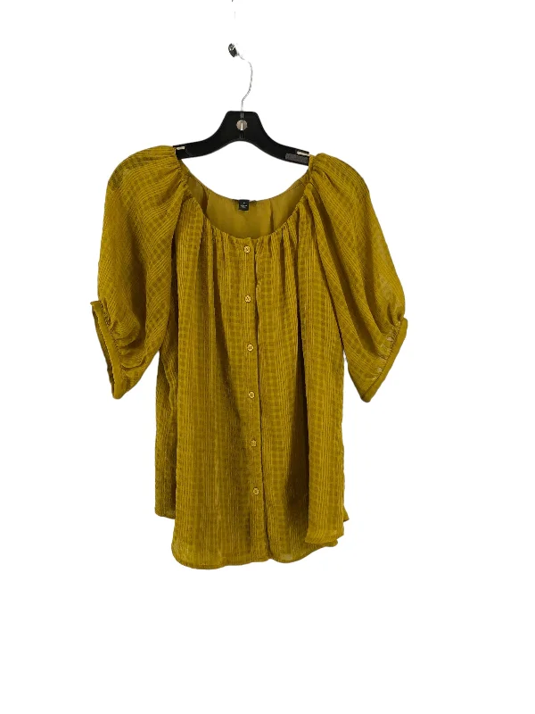 Chartreuse Top Short Sleeve Ann Taylor, Size M