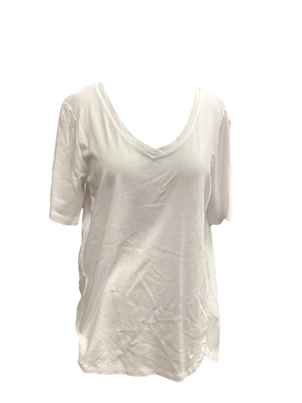 White Top Short Sleeve Isaac Mizrahi, Size M