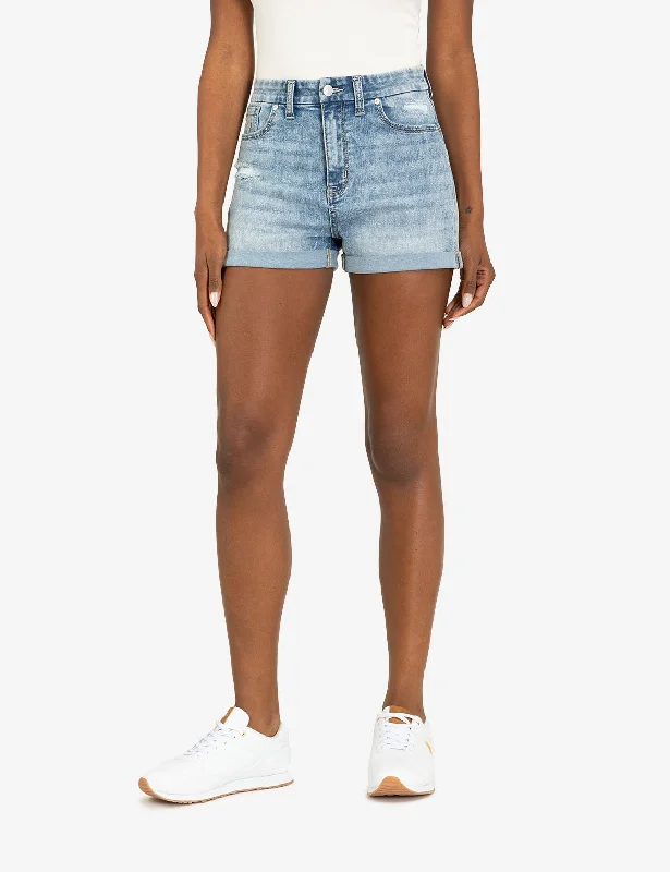 HIGH RISE CURVY CUFF SHORTS