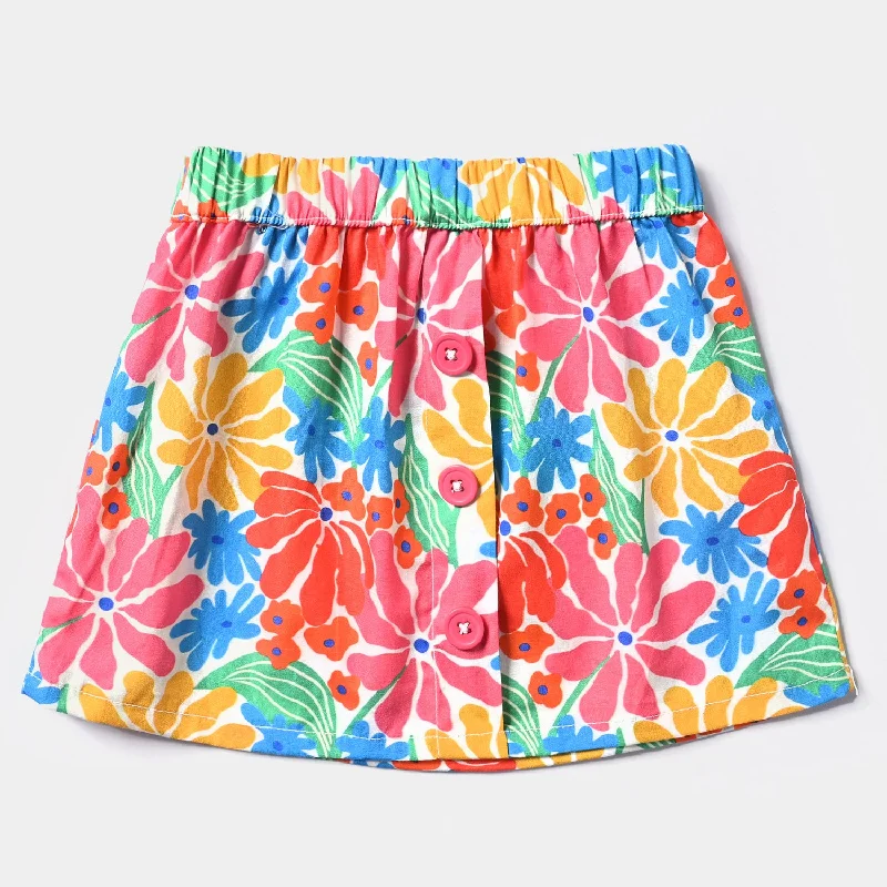 Infant Girls Cotton Poplin Short Skirt Azalea-Multi