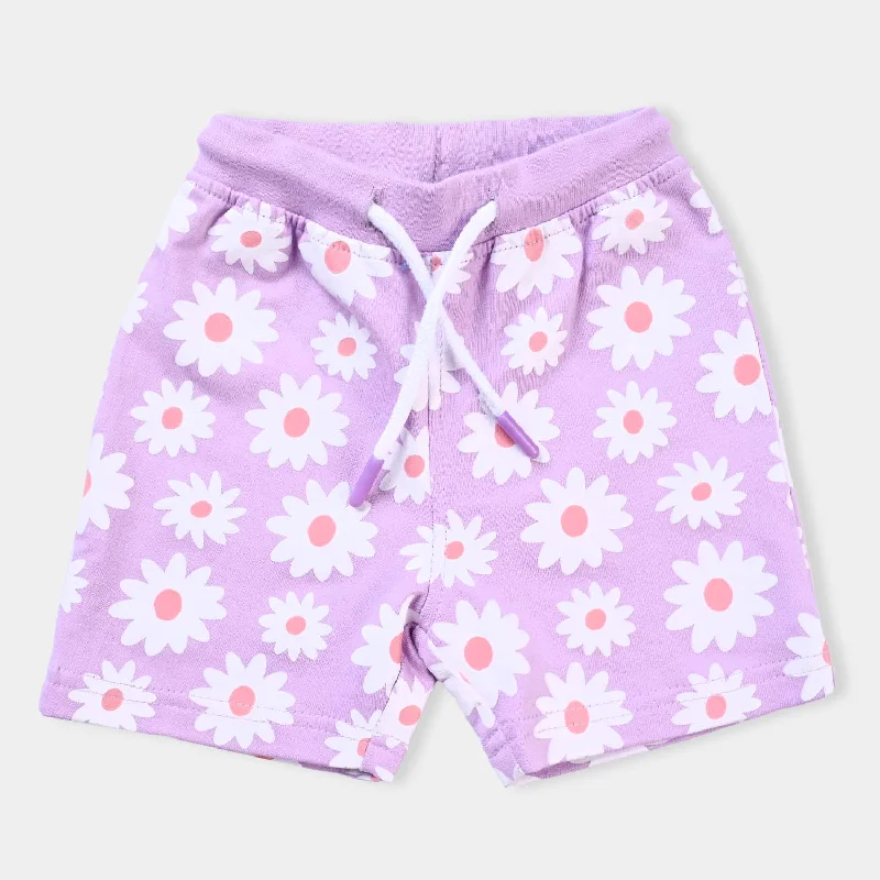 Infant Girls Cotton Terry Knitted Short Flower-Tulip