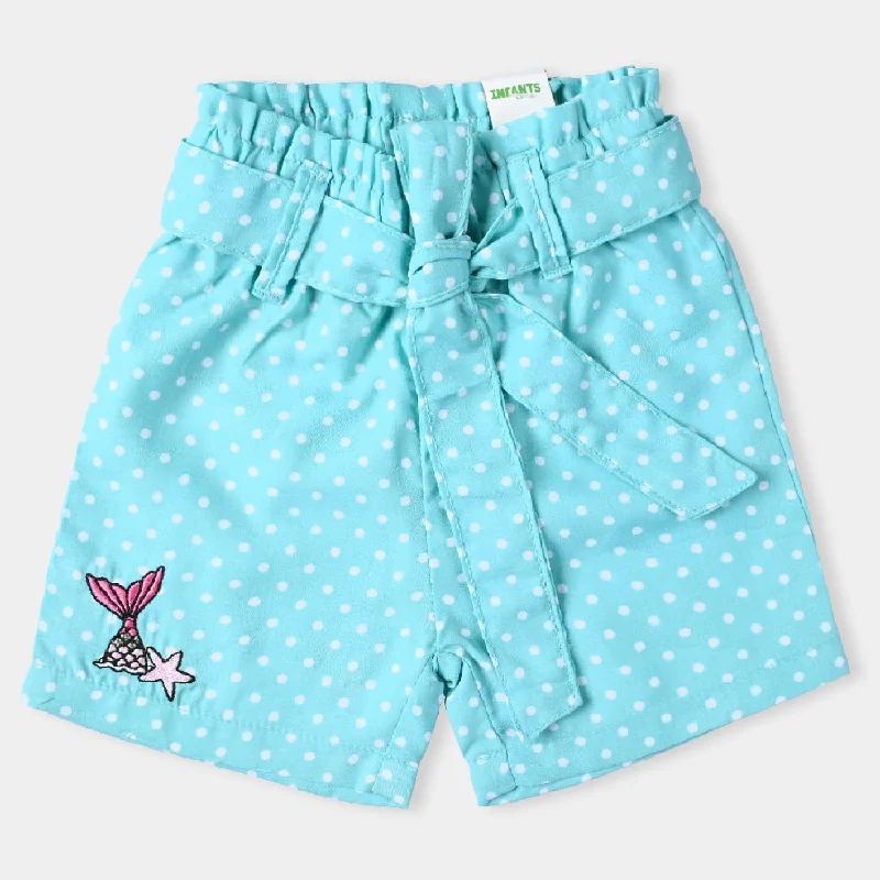 Infant Girls Cotton Viscose Short Sea World-Aqua Green