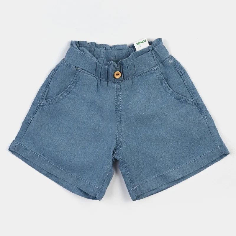 Infant Girls Denim rigid Short Styling-Ice Blue