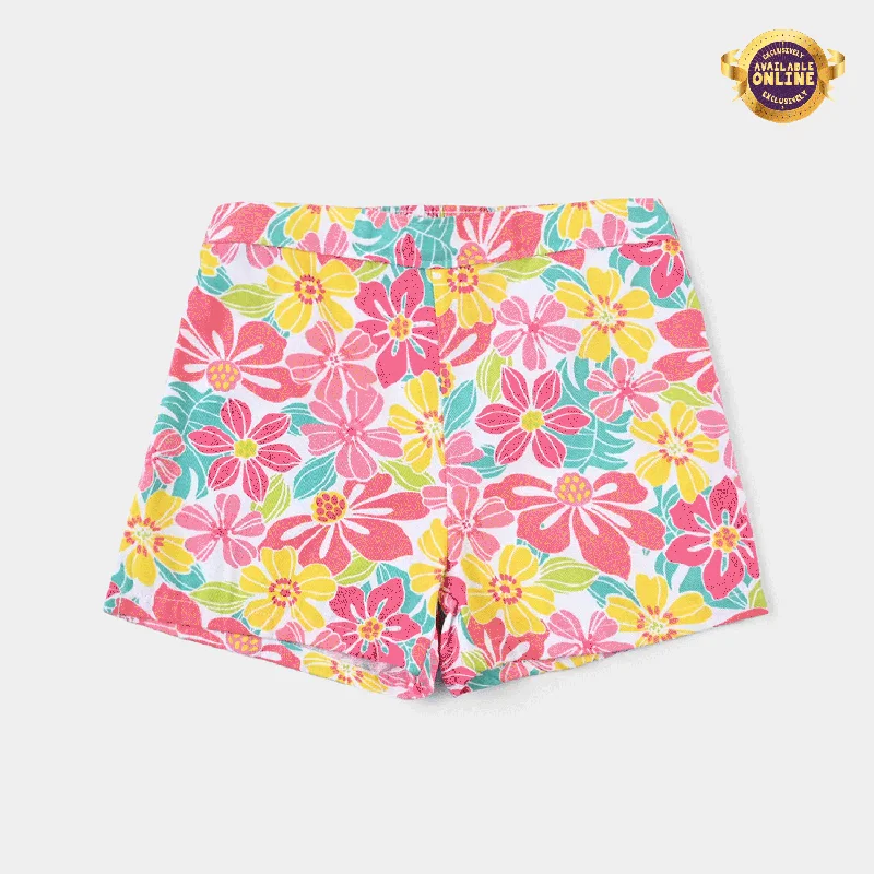 Infant Girls Poly Cotton Short Multi Floral-Multi