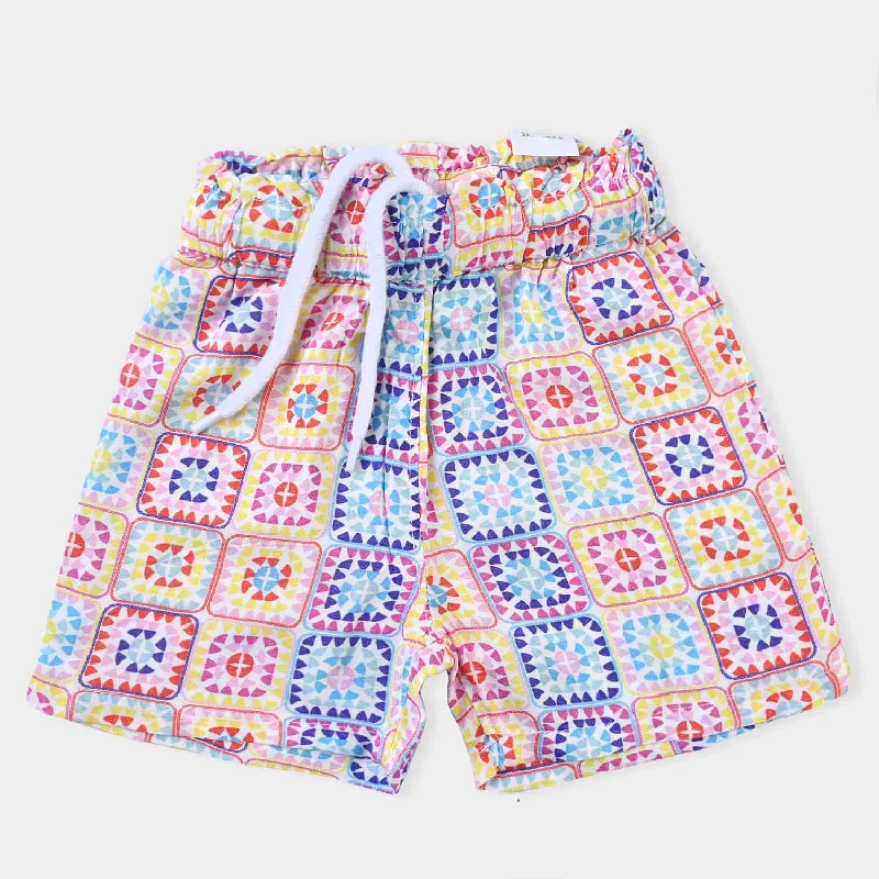 Infant Girls Viscose Short Geometrical-Printed