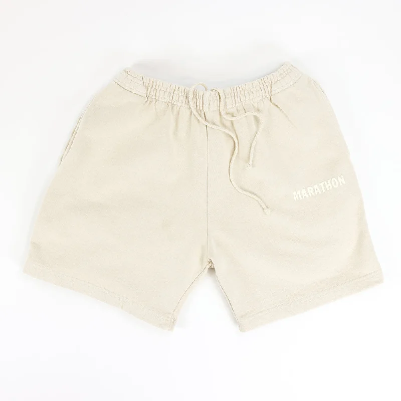 Marathon Leisure Tonal Sweat Shorts - Cream