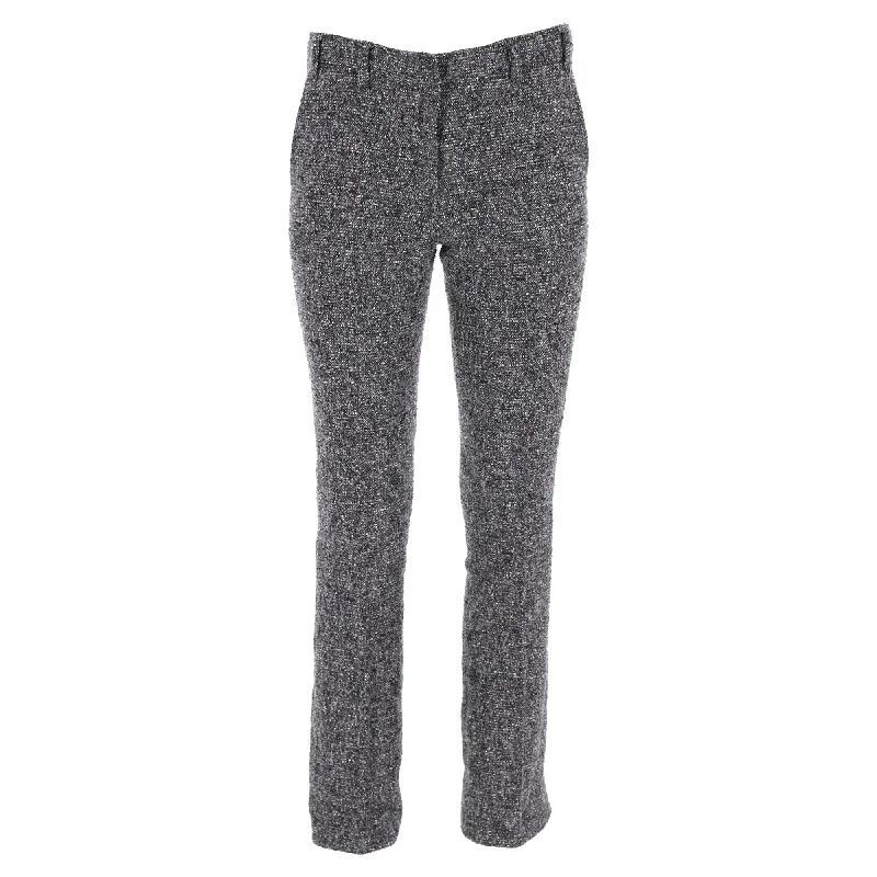 Burberry London Slim-Fit Tweed Trousers in Grey Polyester