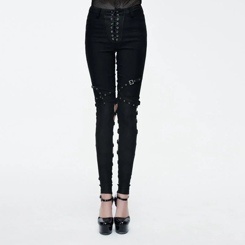 Women's Vintage Trousers with Lacing