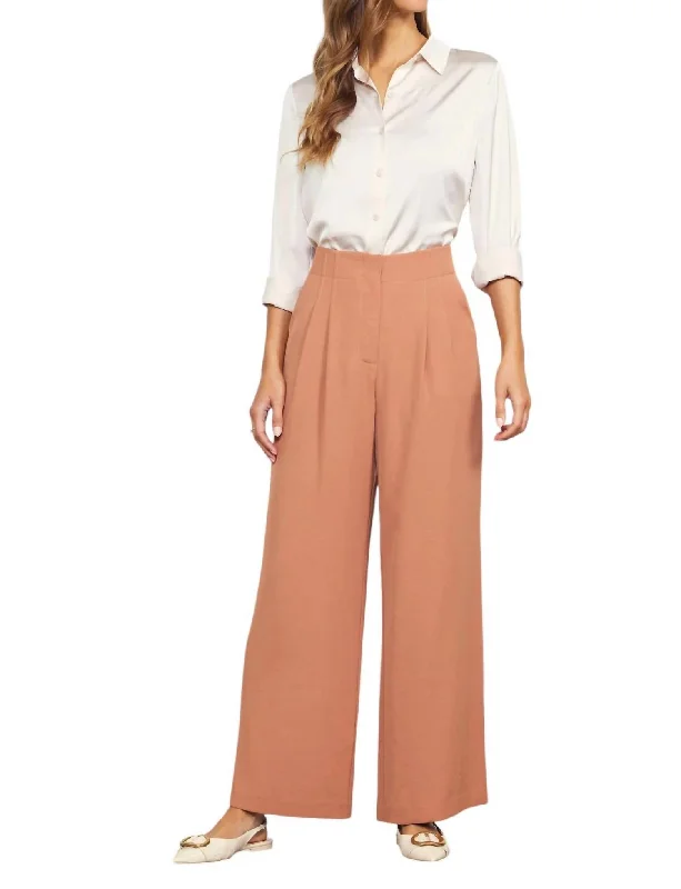 Wide Leg Pants In Hazelnut